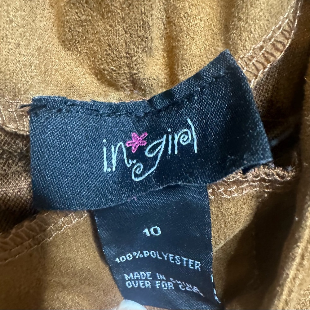 I.n. Girl brown tan suede high waist flare pants - Picture 4 of 6
